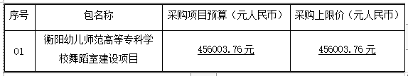 衡陽幼兒師范高等?？茖W(xué)校舞蹈室建設(shè)項(xiàng)目競爭性磋商成交公告